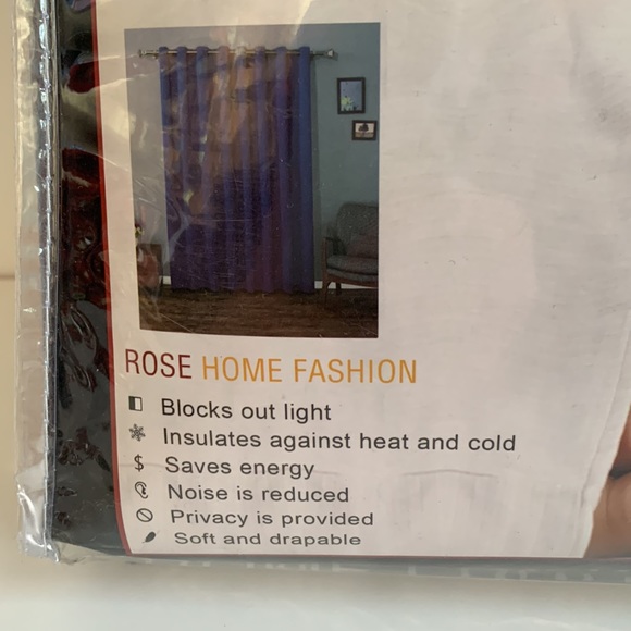 Rose Home Fashion - Primitive linen look White Blackout Curtain - 2 panels 50x63 - Picture 2 of 3